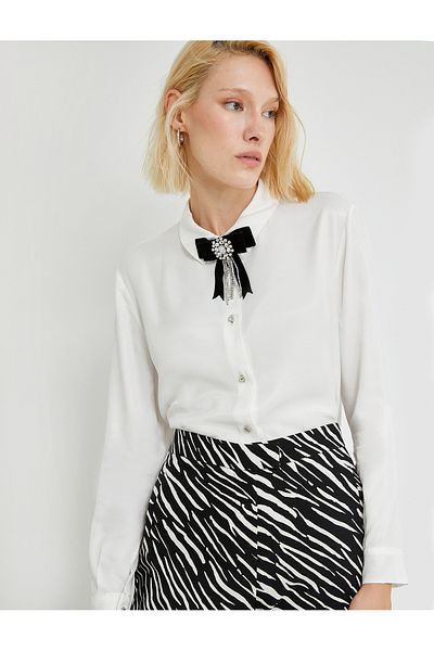 Koton Bow Stone Detailed Shirt