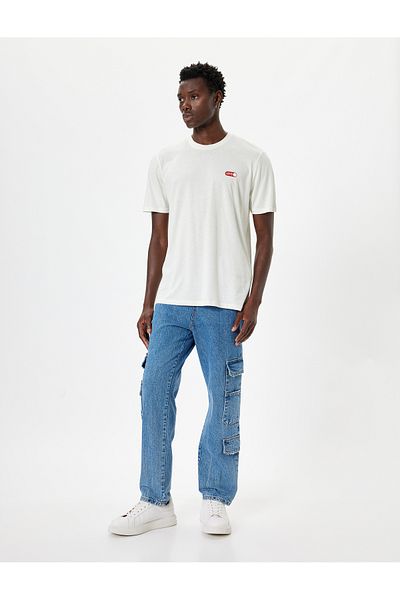 Koton T-Shirt mit Slogan-Print, Rundhalsausschnitt, kurze Ärmel