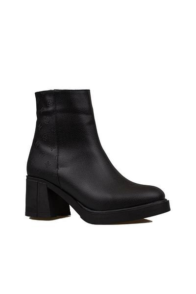 Pierre Cardin Γυναικείες μπότες casual μαύρες με χοντρό τακούνι από καουτσούκ