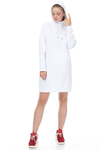 PLA STORE Beyaz Sweat Elbise