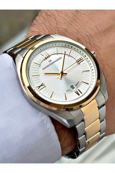 Romanson Special Design 5 Atm Waterproof Steel Cord Steel Case Men's Wristwatch