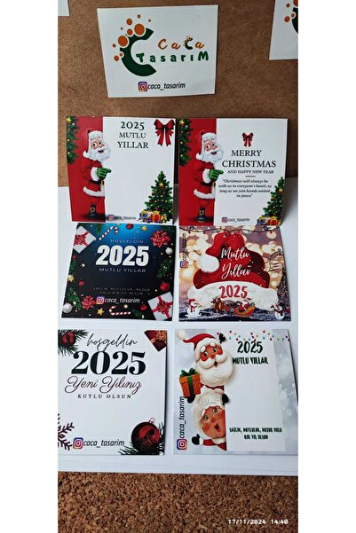 cacatasarım Yılbaşı Figürleri Noel Anahtarlık Charm Çanta Süsü 1 Adet Kartlı ve Kutulu Hediyelik Christmas