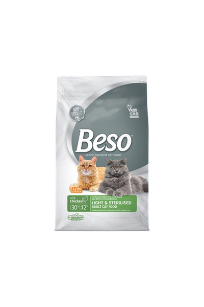 Beso طعام جاف خفيف ومعقم للقطط البالغة بنكهة الدجاج - 2 كجم