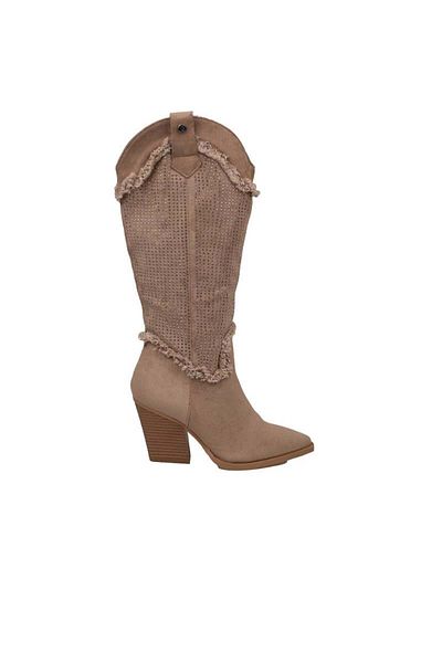 Pierre Cardin Γυναικείες μακριές σουέτ μπότες Mink Classic Stone