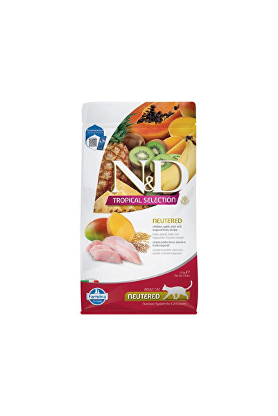 Farmina N&D Chicken, Spelt, Oats and Tropical Fruits Neutered Adult Cat Dry Food - 10 kg