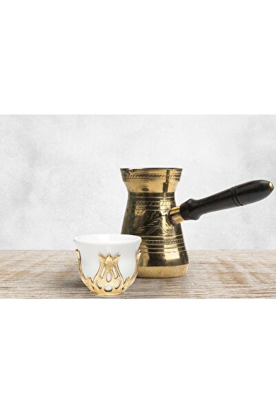 KT HOME 6-Person Porcelain Gold Coffee Cup Set Set Mirra