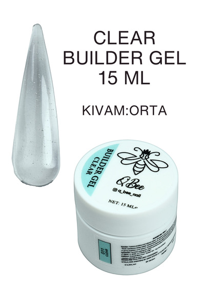 QBEE PROFESSIONAL 15ml Protez Tırnak Jeli Builder Clear