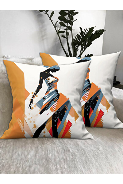 Ardizayn عزر أفريقي - غطاء وسادة مخملي مكون من قطعتين (43 × 43 سم) - طباعة عل...