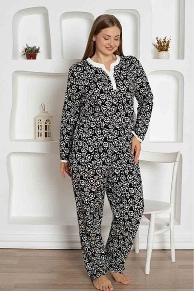 Freeista Black Plus Size Pajama Set