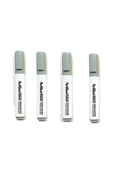 artline ARTLINE 660 - Highlighter, Cut Point 1.0-4.0mm PastelGrey, 4 Pieces