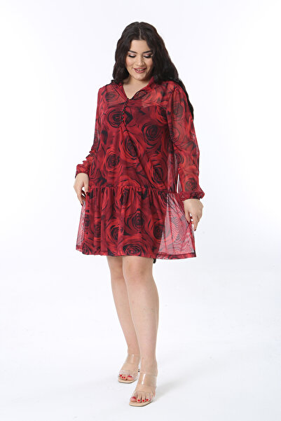 Şans Жіноча великого розміру кольорова туніка з підкладкою та ґудзиками спереду 65N38585