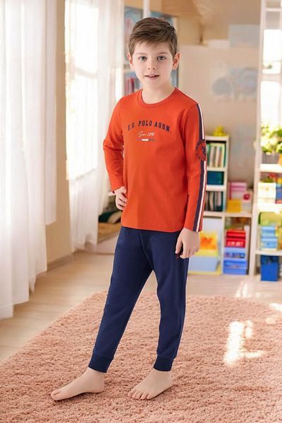 U.S. Polo Assn. Boy's Cotton Pomegranate Flower Bottom Top Suit Wp19.1.1.11.V