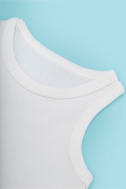 Novibaby 10-Piece Baby Athlete Bodysuit with Snap Fasteners Ecru 100% Cotton - Ecru Baby Bodysuit