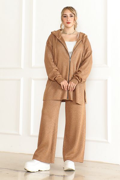 Molly Nelly Γυναικείο Glitter Mercerized Knitwear Παντελόνι Ζακέτα