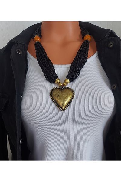 Virgo Solid Brass Heart Necklace