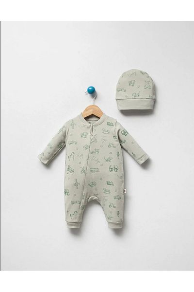 BEREKET BABY 0-3 Months Baby Romper - Cotton, Long Sleeve and Snaps Bereket Baby