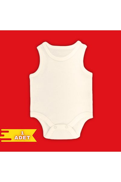 Novibaby Baby Athlete Bodysuit with Snap Fasteners Ecru 100% Cotton Newborn