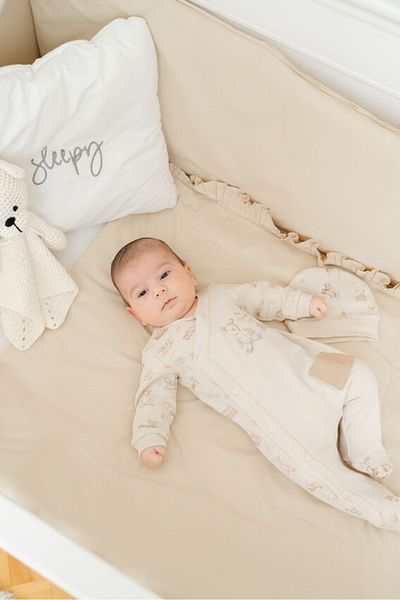 BEREKET BABY 0-3 Months Baby Romper - Cotton, Long Sleeve and Snaps Bereket Baby