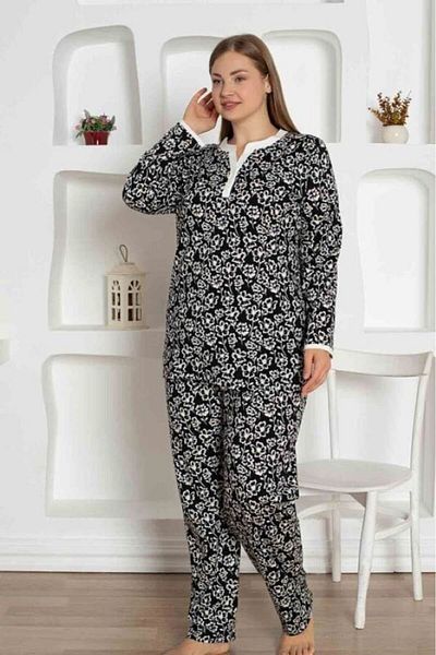 Freeista Black Plus Size Pajama Set