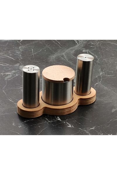 KT HOME Salt and Pepper Shaker Spice Cafe Restaurant Hotel Tea Garden Diner Toothpick Set Stainless Steel 132