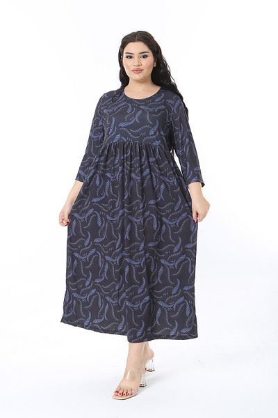 Şans Rochie de damă, mărime mare, colorată, cu decolteu deschis, cu mâneci capri, 65N38581