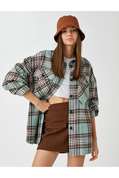 Koton Übergroße Hemdjacke mit Taschendetail