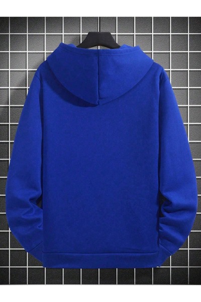 over head oh Чоловічий синьо-блакитний вертикальний принт мультфільму Oversize 3 нитки худі