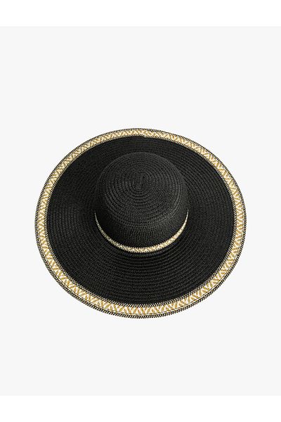 Koton Trilby Straw Hat Ethnic Patterned
