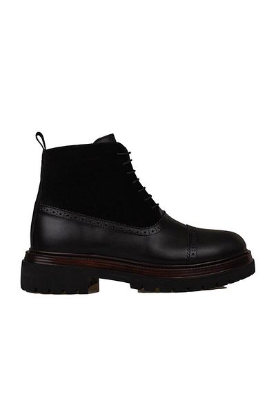 SLAYKA Ανδρικές μπότες casual από γνήσιο δέρμα Black Dazzle