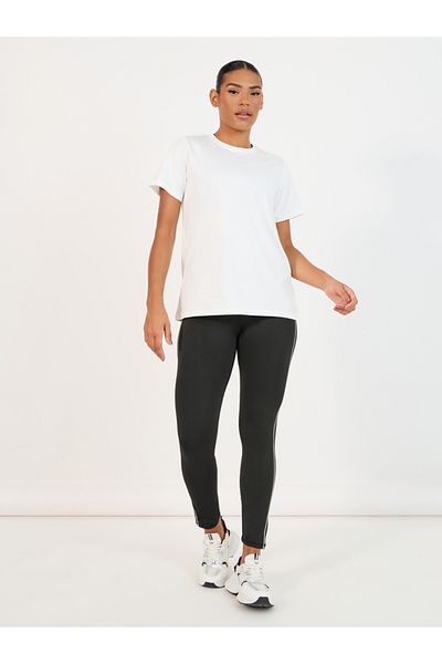 Styli Pack of 3 - Front Zip Racer Back Sports Br, Round Neck Top & Side Contrast Detail Legging
