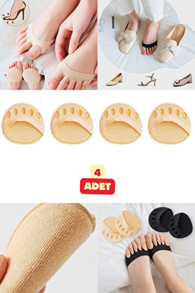 Vekorr 4 Adet Kumaş Ayak Parmak Altı Destekleyici Taban Topuk Koruyucu Ayakka...