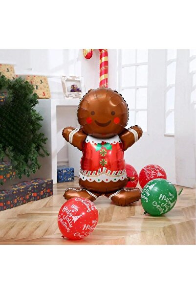 Laviyosa Big Footed Cookie Man Foil Balloon Christmas Foil Balloon Decoration