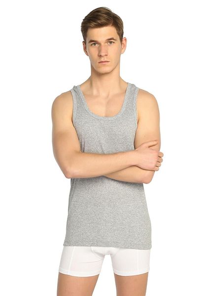 KEYAL Seher Men's Gray Strap 6 Pack Rib Sports Tank Top 0058