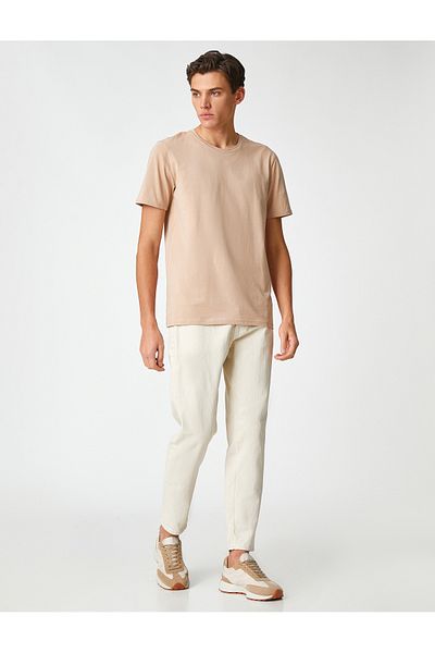 Koton Basic T-Shirt Label Detailed Short Sleeve Crew Neck Cotton