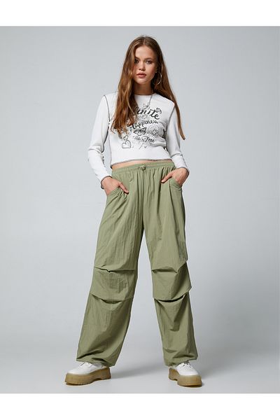 Koton Casual Parachute Trousers with Fold Detail