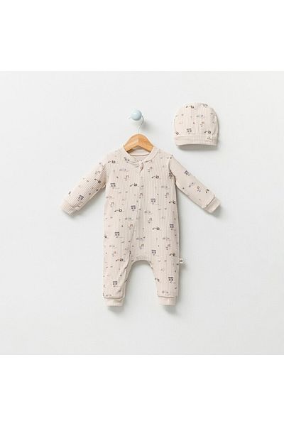 BEREKET BABY 0-3 Months Baby Romper - Cotton, Long Sleeve and Snaps Bereket Baby