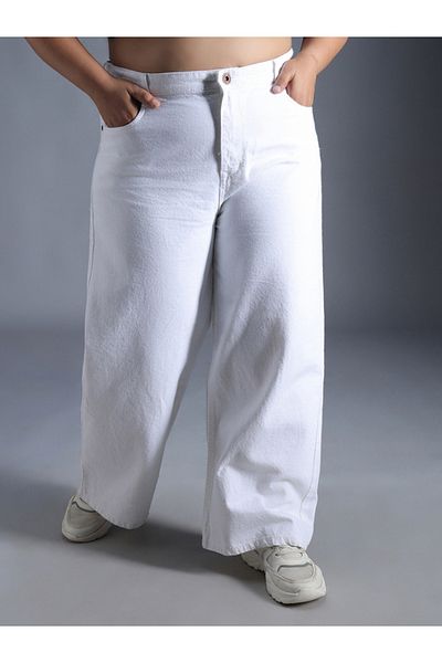 High Star By Styli Plus Size Relaxed Fit Pure Cotton High Rise Jeans