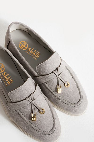 SHOW LİFE pantofi de piele intoarsa confortabili de zi cu zi pentru femei