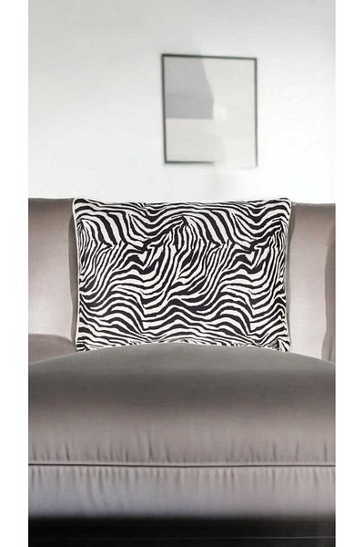 LUX VIE Țesătură Catifea Tubă Albă Groasă 35x50 Cm Husă Pernă Zebră