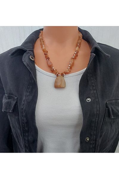 Virgo Agate Stone Necklace
