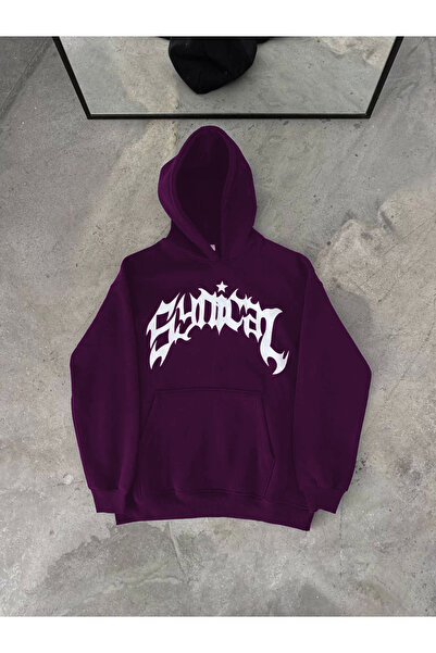 MODA Hanorac negru supradimensionat cu glugă - trei fire (2XL)