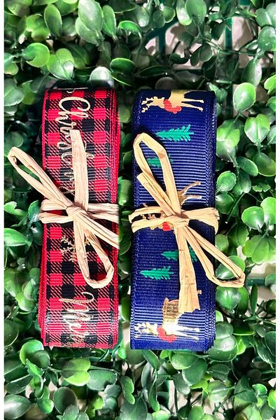 cakaybu New Year Ribbon Decoration Material 2 PCS (1st Class Gilded 2.25 m 2.5 cm width)