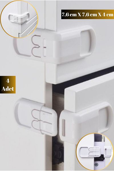 tafce 4 Pieces of Resealable Children's Drawer Cabinet Corner Safety Lock