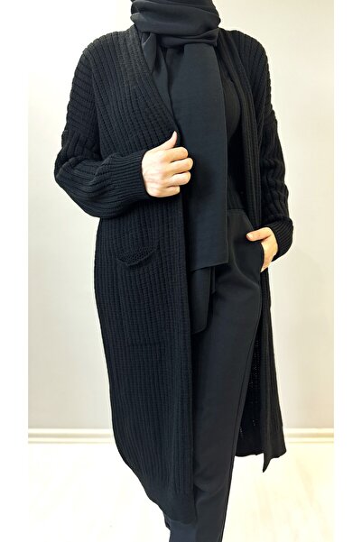 Lasirius Cardigan lung de damă din tricotaje în dungi