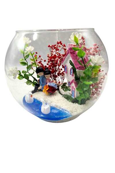 Genel Markalar Teraryum Akvaryum Cam Fanus Aşk Bahçesi Kuğulu Göl Sırt Sırta ...