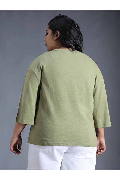 High Star By Styli Plus Size Solid Cotton Boxy Fit T-Shirt