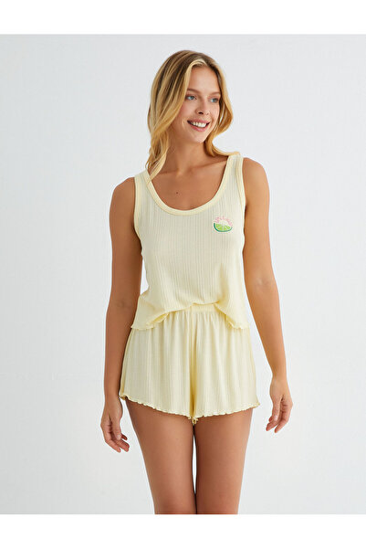 Koton Shorts-Pyjama-Set mit Strukturmuster