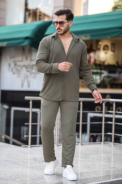 ROBERTO BORNOVA Twisted Fabric Shirt Baggy Bottom Top Set