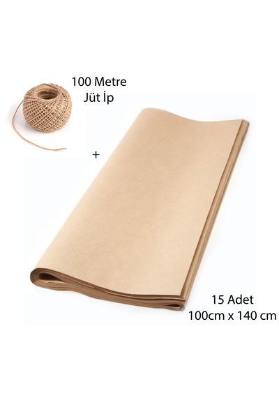 Fark Tanıtım 15 Adet 100x140cm Kraft Kağıt, Çeyiz Paketleme Kağıdı, Ambalaj K...