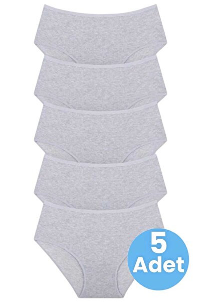 Tezzgelsin Women's High Waist 100% Cotton 5-Piece Ribbed Bato Panties Women's 5-Piece Panties